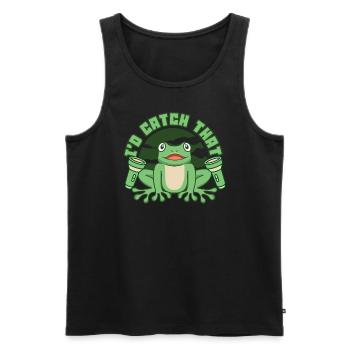 I'd Catch That Tree Frog Toad Tadpole Frog - Men's Premium Organic Tank Top - black - Front - AI Model Male 178 light (178cm)
