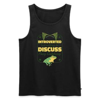 Introverted But Willing To Discuss Frog Catching - Men's Premium Organic Tank Top - black - Front - Michal (187cm)