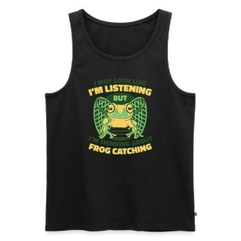 I May Look Like I'm Listening Kröte Kaulquappe - Männer Premium Bio Tank Top - Schwarz - Vorne - AI Model Male 178 light (178cm)