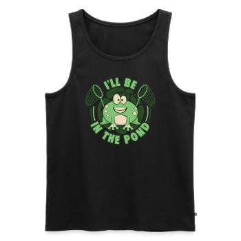 I'll Be In The Pond Tadpole Tree Frog Frog - Men's Premium Organic Tank Top - black - Front - AI Model Male 178 light (178cm)