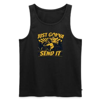 Just Gonna Send It Schneemotorrad Snowmobile - Männer Premium Bio Tank Top - Schwarz - Vorne - AI Model Male 178 light (178cm)