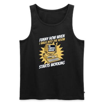 The Computer Suddenly Starts Working Admin - Men's Premium Organic Tank Top - black - Front - Michal (187cm)