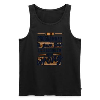 Programmeur Supposons que je ne me trompe jamais de codeur - Débardeur bio Premium Homme - noir - Devant - Michal (187cm)