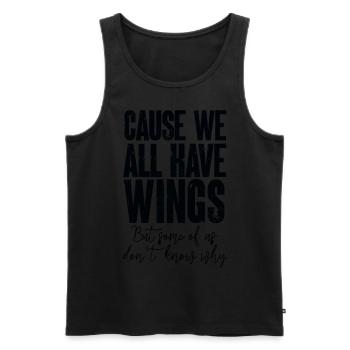We all have wings Engelsflügel Flügel lyrics music - Männer Premium Bio Tank Top - Schwarz - Vorne - Michal (187cm)