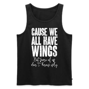 We all have wings Engelsflügel Flügel lyrics music - Männer Premium Bio Tank Top - Schwarz - Vorne - Michal (187cm)