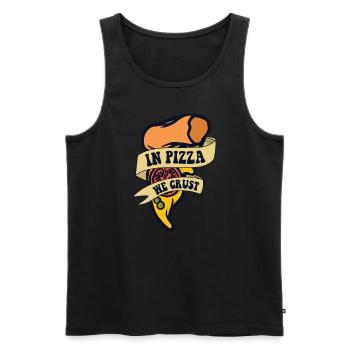 In Pizza We Crust Pizzaofen Pizza Pizzablech - Männer Premium Bio Tank Top - Schwarz - Vorne - AI Model Male 178 light (178cm)