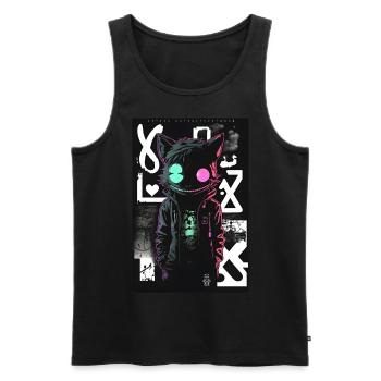 Crazy Graffiti Cat by ART8NS Art ON Streetwear - Männer Premium Bio Tank Top - Schwarz - Vorne - AI Model Male 178 light (178cm)