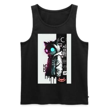 Crazy Graffiti Cat by ART8NS Art ON Streetwear - Männer Premium Bio Tank Top - Schwarz - Vorne - AI Model Male 178 light (178cm)