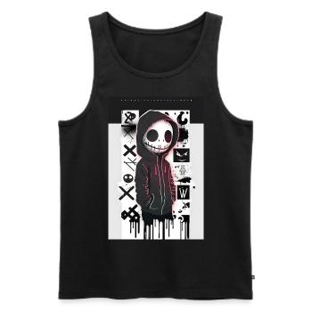 Ghost by ART8NS - Art ON Streetwear - Men's Premium Organic Tank Top - black - Front - AI Model Male 178 light (178cm)