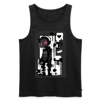 Cyberpunk by ART8NS - Art ON Streetwear - Männer Premium Bio Tank Top - Schwarz - Vorne - AI Model Male 178 light (178cm)