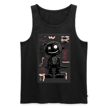 Robot by ART8NS - Art ON Streetwear - Männer Premium Bio Tank Top - Schwarz - Vorne - AI Model Male 178 light (178cm)