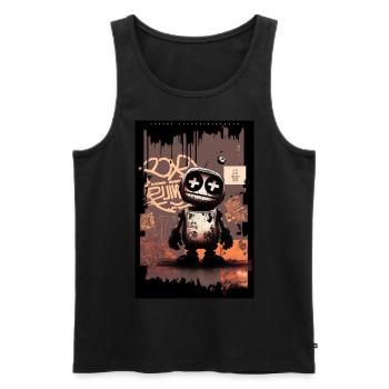 Robot by ART8NS - Art ON Streetwear - Männer Premium Bio Tank Top - Schwarz - Vorne - AI Model Male 178 light (178cm)