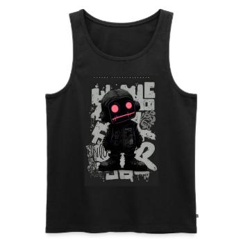 Robot by ART8NS - Art ON Streetwear - Débardeur bio Premium Homme - noir - Devant - Michal (187cm)