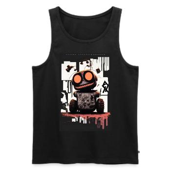 Robot by ART8NS - Art ON Streetwear - Débardeur bio Premium Homme - noir - Devant - Michal (187cm)