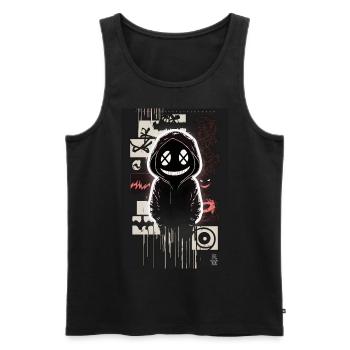 Ghost by ART8NS - Art ON Streetwear - Men's Premium Organic Tank Top - black - Front - AI Model Male 178 light (178cm)