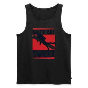 Salty But Sweet Diving Mask Diving Fins - Men's Premium Organic Tank Top - black - Front - AI Model Male 178 light (178cm)