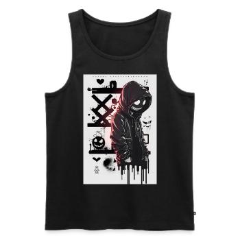 The Walking by ART8NS - Art ON Streetwear - Débardeur bio Premium Homme - noir - Devant - Michal (187cm)