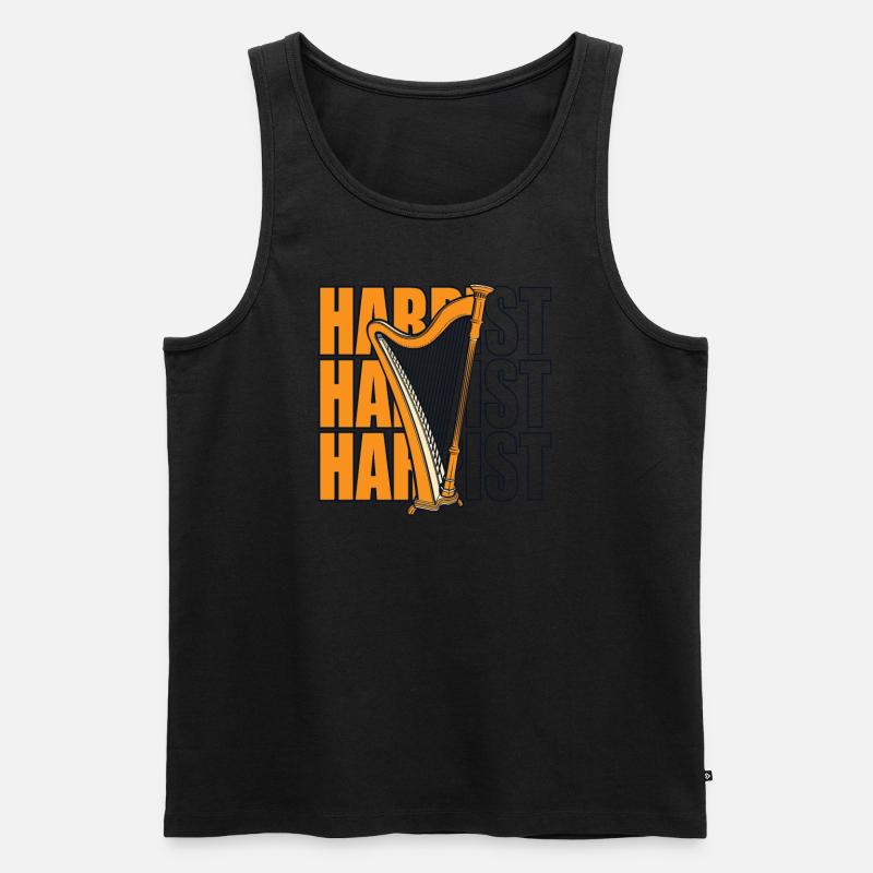 Harfa koncertowa Harfa Harfa Muzyka Harfa - Ekologiczny tank top męski Premium - czarny