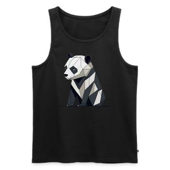 Origami Panda Bear - Men's Premium Organic Tank Top - black - Front - Michal (187cm)