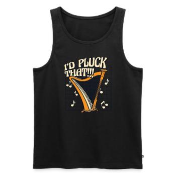 I'd Pluck That Concert Harp Harp Music Harp - Men's Premium Organic Tank Top - black - Front - AI Model Male 178 light (178cm)