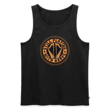 Still Playing With Harps Concert Harp Harp - Men's Premium Organic Tank Top - black - Front - AI Model Male 178 light (178cm)