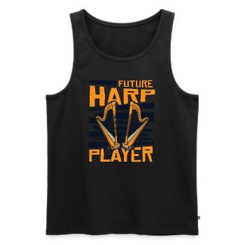 Future Harp Player Harp Music Harp Harp Harp Player - Men's Premium Organic Tank Top - black - Front - AI Model Male 178 light (178cm)