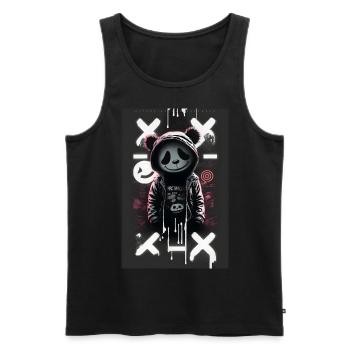 Panda by ART8NS - Art ON Streetwear - Men's Premium Organic Tank Top - black - Front - AI Model Male 178 light (178cm)