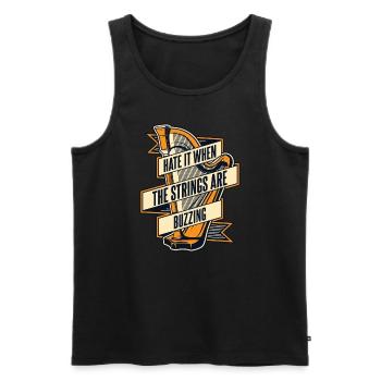 Hate It When The Strings Are Buzzing Harp - Men's Premium Organic Tank Top - black - Front - AI Model Male 178 light (178cm)