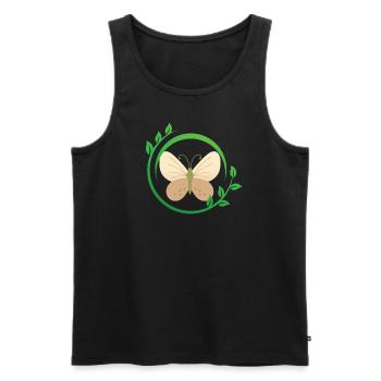 Nature and butterfly - Men's Premium Organic Tank Top - black - Front - Michal (187cm)