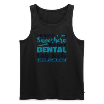 Je ne suis pas un super-héros Laboratoire dentaire Laboratoire dentaire - Débardeur bio Premium Homme - noir - Devant - Michal (187cm)