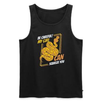 My Girl Can Squeeze You Python Snake Banana - Men's Premium Organic Tank Top - black - Front - Michal (187cm)