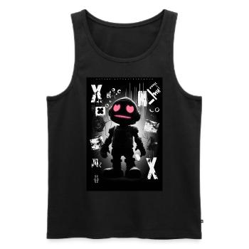 Robot by ART8NS - Art ON Streetwear - Débardeur bio Premium Homme - noir - Devant - AI Model Male 178 light (178cm)