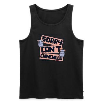 Sorry Can't Chinchilla Longtail Longhair - Men's Premium Organic Tank Top - black - Front - AI Model Male 178 light (178cm)