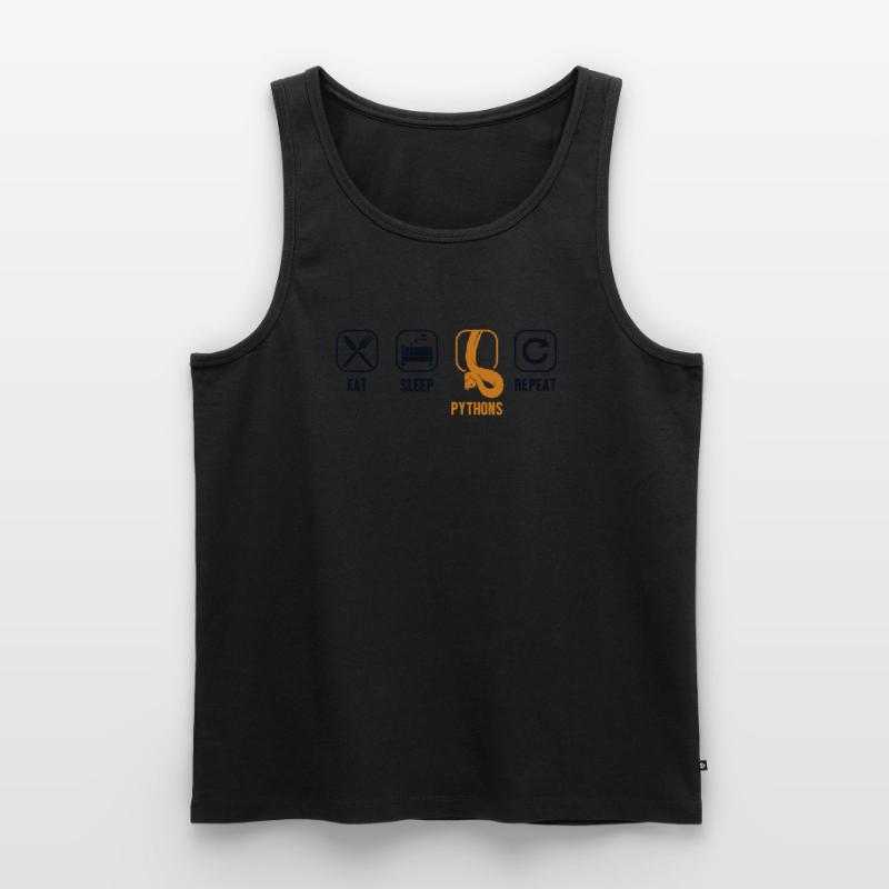 Manger Dormir Pythons Répéter Python Serpent Banane Débardeur bio Premium Homme