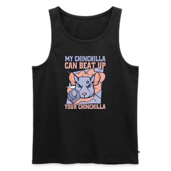 My Chinchilla Can Beat Up Your Chinchilla Breeder - Men's Premium Organic Tank Top - black - Front - AI Model Male 178 light (178cm)