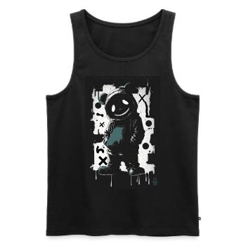 Cyber Teddy by ART8NS Art ON Streetwear - Männer Premium Bio Tank Top - Schwarz - Vorne - AI Model Male 178 light (178cm)