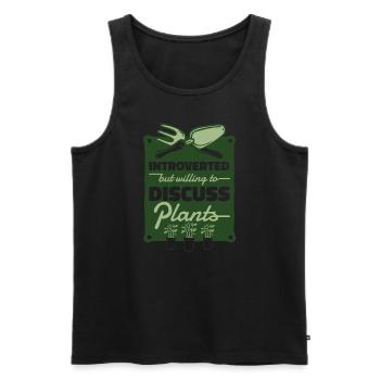 Introverted But Willing To Discuss Plants - Men's Premium Organic Tank Top - black - Front - Michal (187cm)