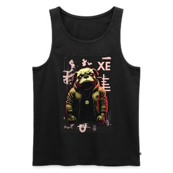 Bulldog par ART8NS - Art ON Streetwear - Débardeur bio Premium Homme - noir - Devant - Michal (187cm)