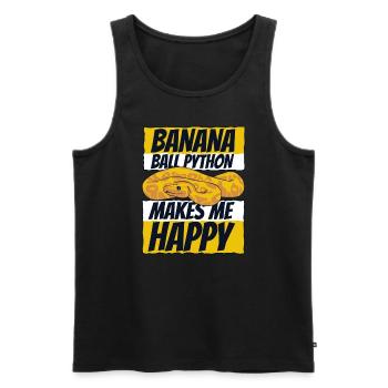 Makes Me Happy Snake Python Banana Ball Python - Men's Premium Organic Tank Top - black - Front - AI Model Male 178 light (178cm)