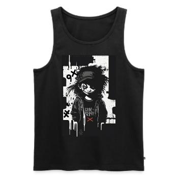Bad Girl par ART8NS - Art ON Streetwear - Débardeur bio Premium Homme - noir - Devant - AI Model Male 178 light (178cm)