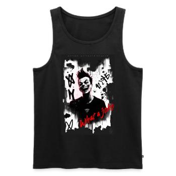 What a Joke by ART8NS - Art ON Streetwear - Men's Premium Organic Tank Top - black - Front - AI Model Male 178 light (178cm)