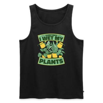 Parfois, je mouille mes plantes horticole Jardin de jardins familiaux - Débardeur bio Premium Homme - noir - Devant - Michal (187cm)