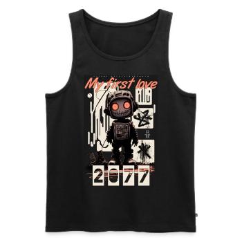 My first love by ART8NS - Art ON Streetwear - Männer Premium Bio Tank Top - Schwarz - Vorne - AI Model Male 178 light (178cm)