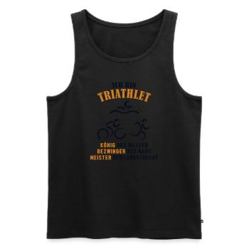 Triathlet König Bezwinger Meister Triathlet Profi - Männer Premium Bio Tank Top - Schwarz - Vorne - Michal (187cm)