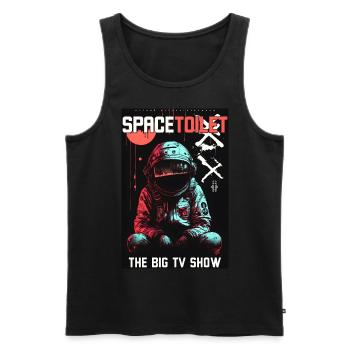 Space toilet by ART8NS - Art ON Streetwear - Männer Premium Bio Tank Top - Schwarz - Vorne - Michal (187cm)