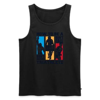 Comment être un triathlète Triathlète Triathlon Vélo Triathlète - Débardeur bio Premium Homme - noir - Devant - Michal (187cm)