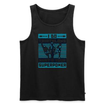 I Do Triathlons What's Your Superpower Triathlete - Men's Premium Organic Tank Top - black - Front - Michal (187cm)