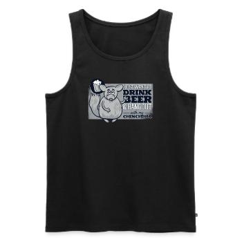 Just Drink Beer And Hang Out Short Tail Long Hair - Men's Premium Organic Tank Top - black - Front - Michal (187cm)
