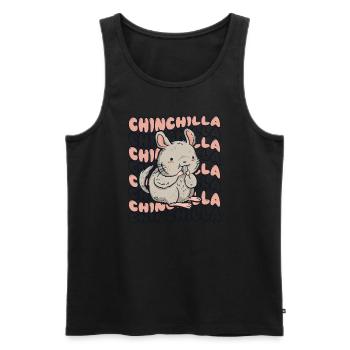 Chinchilla Langhaar Kurzschwanz Langschwanz - Männer Premium Bio Tank Top - Schwarz - Vorne - AI Model Male 178 light (178cm)