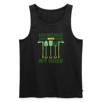 Hanging With My Hoes Allotment Garden Horticulture - Men's Premium Organic Tank Top - black - Front - Michal (187cm)
